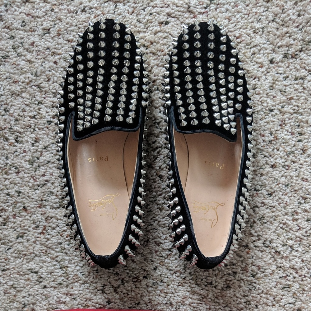 CHRISTIAN LOUBOUTIN Rollerboy Spikes Flats Sz 36.5